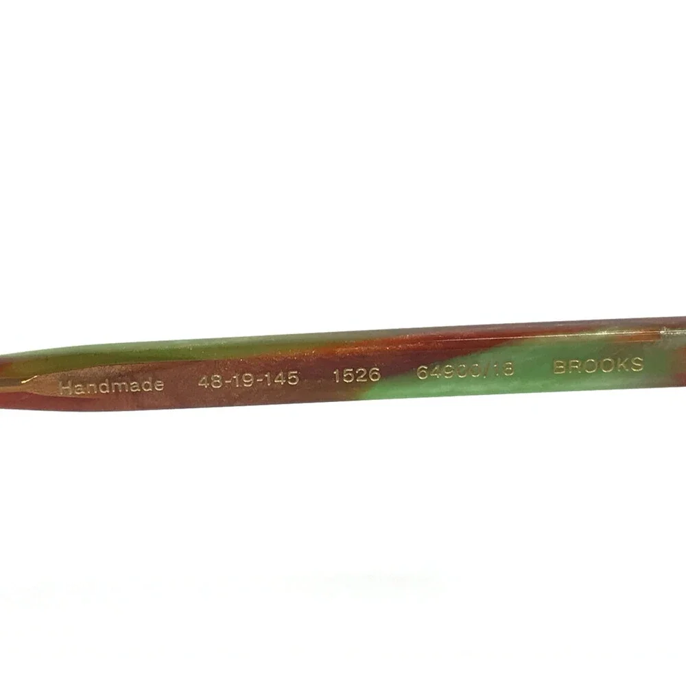 Gigi Studios Eyeglasses Frames BROOKS 64900/18 Brown Green Red Horn 48-19-145